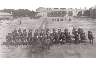 Image of the Royal Irish Constabulary Mounted Unit at the Garda Depot circa 1903