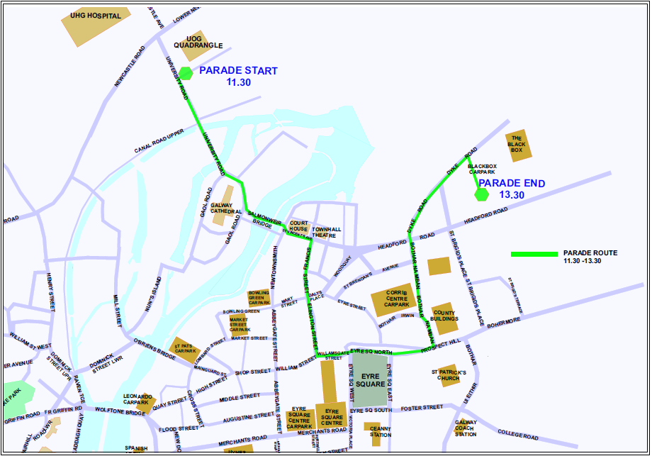 Galway Parade Route