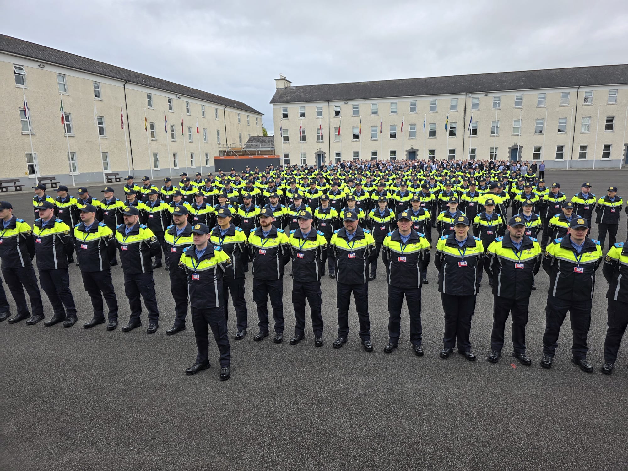 garda college trainee gardai lined up for instructions